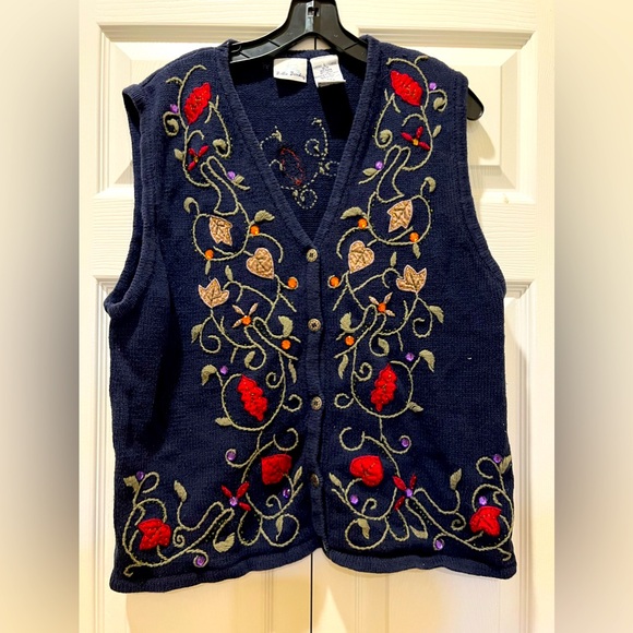 VINTAGE BOBBIE BROOKS EMBROIDERED VEST - Picture 1 of 7
